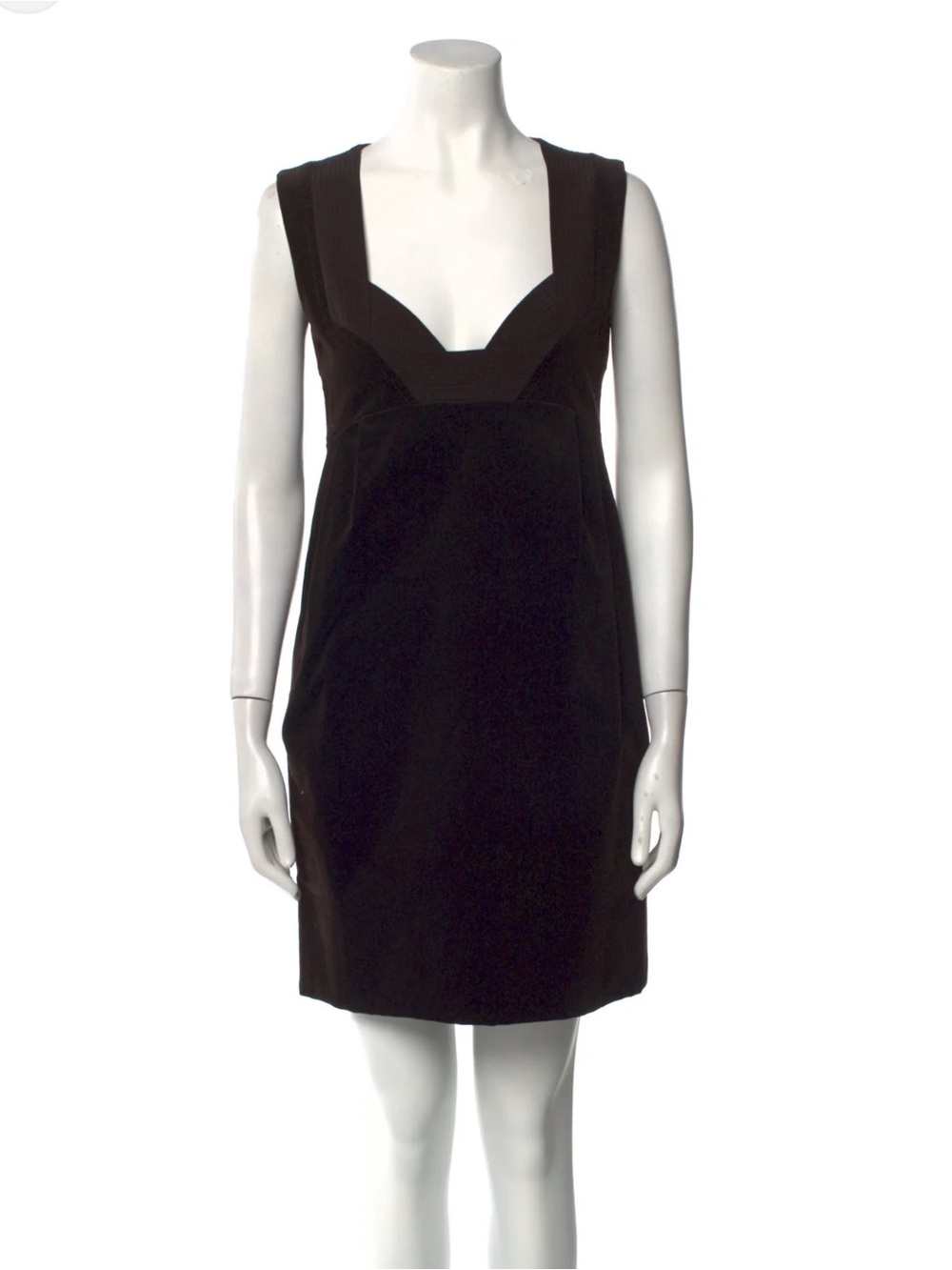 Gucci Dark Brown Sleeveless Mini Dress with Deep V
